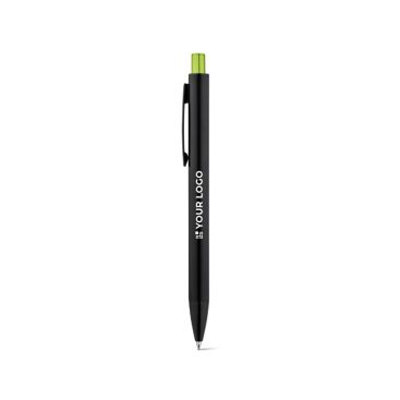 Penna in alluminio con finitura opaca pulsante colorato inchiostro blu