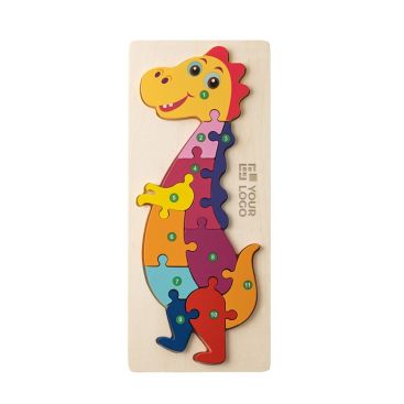 Puzzle a forma di dinosauro realizzato in legno di pino