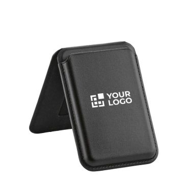 Portacarte magnetico 2 in 1 in pelle vegana con supporto per smartphone