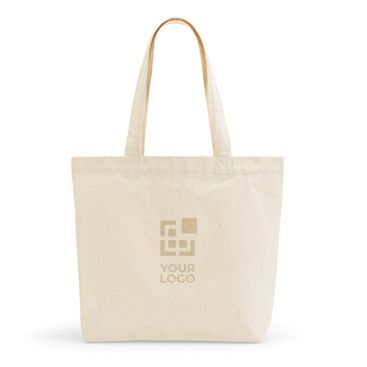 Tote bag in cotone riciclato da 280 g/m² e poliestere con manici lunghi