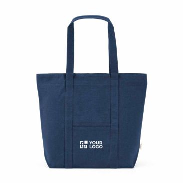 Borsa della spesa in cotone riciclato con zip 360 g/m²