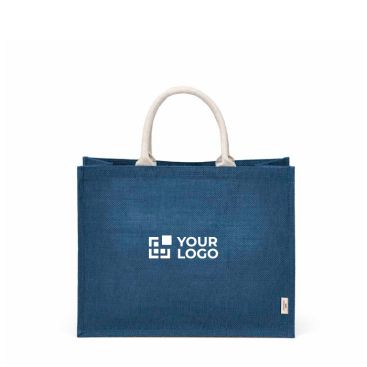 Borsa della spesa in juta laminata con manici in cotone 20L