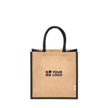Borsa della spesa in juta laminata con manici in cotone 16L