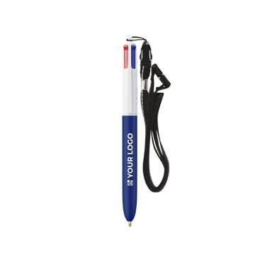Penna in plastica con lanyard da appendere e inchiostro a 4 colori BIC®