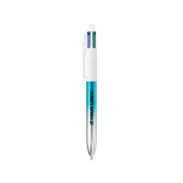 Penna a sfera in plastica prodotta nell’UE con meccanismo multicartuccia e inchiostro 4 colori BIC®