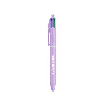 Penna a sfera in plastica con finitura pastello e inchiostro a 4 colori BIC®