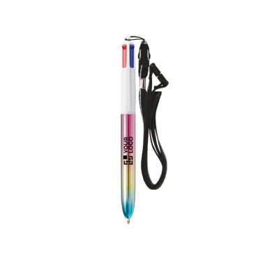 Penna a sfera in plastica con effetto degradé metallizzato e inchiostro a 4 colori BIC®