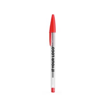 Penna a sfera classica in plastica trasparente con inchiostro rosso BIC® Cristal®