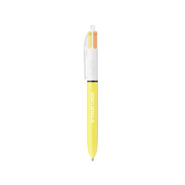 Penna a sfera in plastica con fusto giallo e inchiostro a 4 colori Sun BIC®