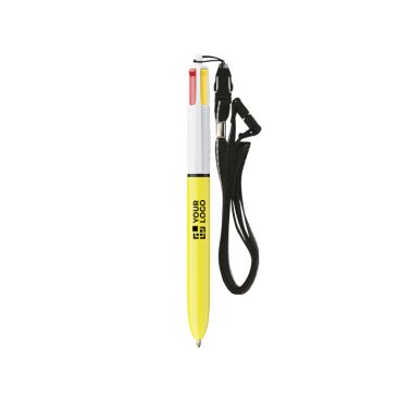 Penna a sfera in plastica con lanyard da appendere e inchiostro a 4 colori Sun BIC®