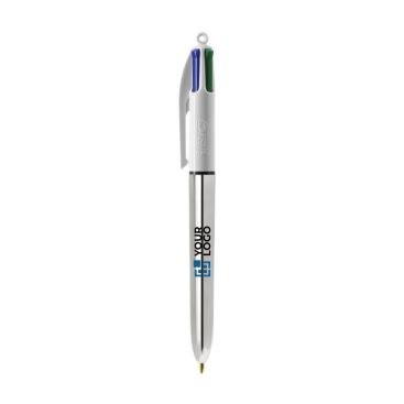 Penna a sfera in plastica con finitura metallica e inchiostro a 4 colori BIC®