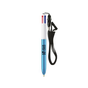 Penna a sfera in plastica con finitura metallizzata e inchiostro a 4 colori Shine BIC®