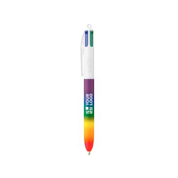Penna a sfera in plastica stile arcobaleno con 4 inchiostri BIC®