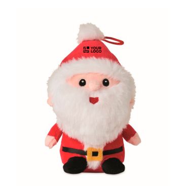 Peluche di Babbo Natale ricamato in poliestere con fiocco per appendere