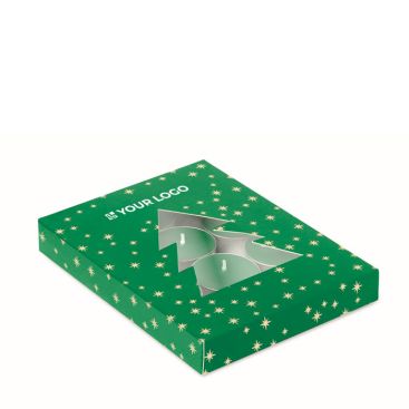 Set di 12 tealight profumate alla cannella in confezione natalizia