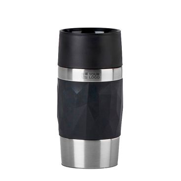 Bicchiere termico take away in acciaio inox antigoccia compatto