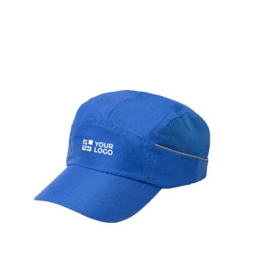 Cappellino sportivo con rete laterale e nastro riflettente 100 g/m2