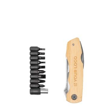 Multitool 5 in 1 con corpo in bambù e acciaio inox