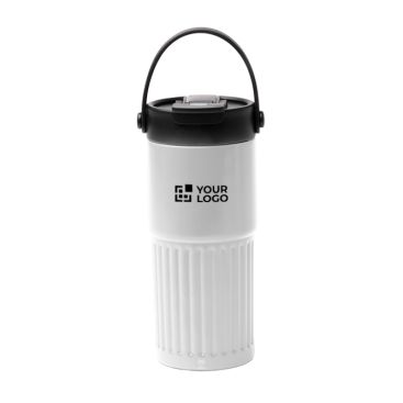 Bicchiere termico in acciaio inox con cannuccia e dosatore 600 ml