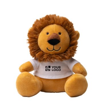 Peluche a forma di animale seduto con maglietta bianca personalizzabile