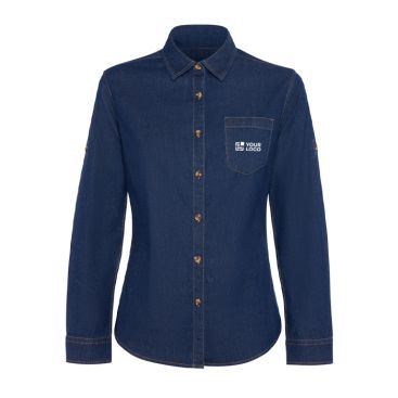 Camicia in denim di cotone da donna a manica lunga 210 g/m² Roly Direct Lujan