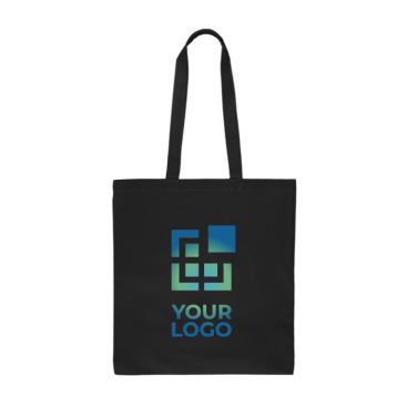 Shopper in cotone colorato Oeko-Tex® con manici lunghi da 140 g/m2