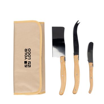 Set di coltelli da formaggio o salumi in una borsa con velcro
