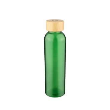 Bottiglia in vetro satinato colorato con tappo a vite in bambù 500ml