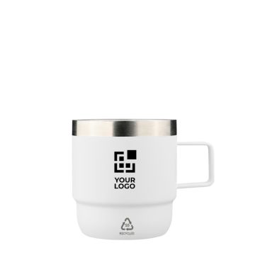 Tazza in acciaio inox a doppia parete con interno in ceramica 180ml