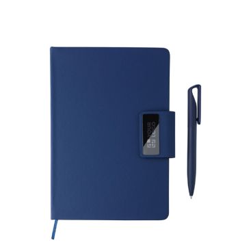 Set taccuino A5 in pelle sintetica con penna e fogli a righe