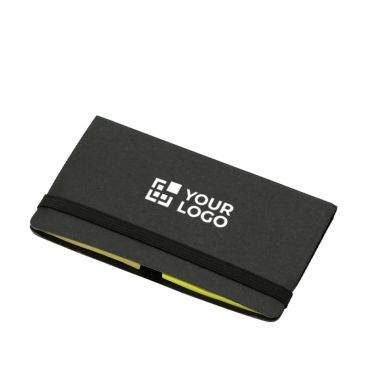 Porta note in cartone con chiusura elastica e note adesive