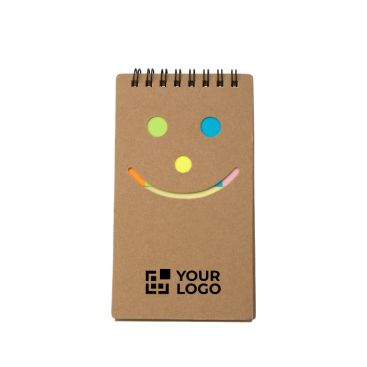 Blocco note in cartone FSC con adesivi colorati e fogli a righe