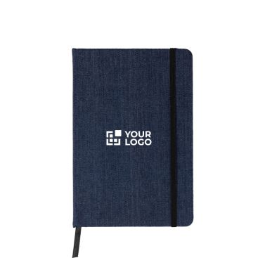 Taccuino A5 in tela denim con finitura casual e pagine a righe
