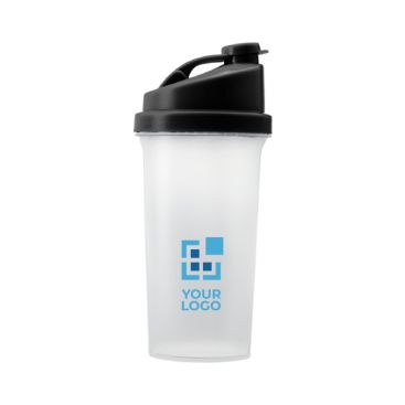 Shaker proteine personalizzati color blu vista area di stampa