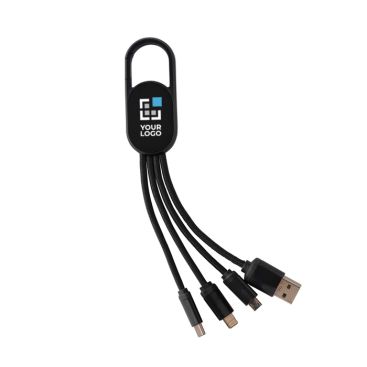 Set di cavi di ricarica 4 in 1 con moschettone e logo illuminato