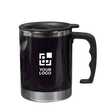 Tazza termica in acciaio inox con coperchio a chiusura scorrevole 400ml