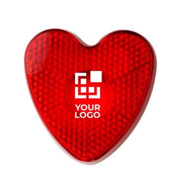 Luce riflettente a forma di cuore in ABS con clip posteriore