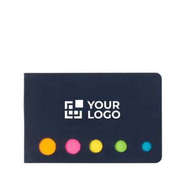 Blocco memo sticker in 5 colori diversi  con copertina in cartone