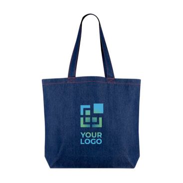 Borsa in denim riciclato personalizzabile con manici lunghi 280 g/m2