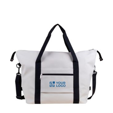 Borsa da viaggio in ecopelle con fascia per trolley