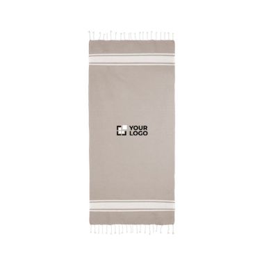 Pareo promozionale in cotone riciclato e poliestere da 150 g/m2