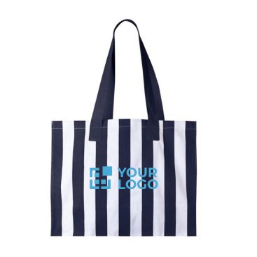 Borsa grande in cotone riciclato con righe verticali