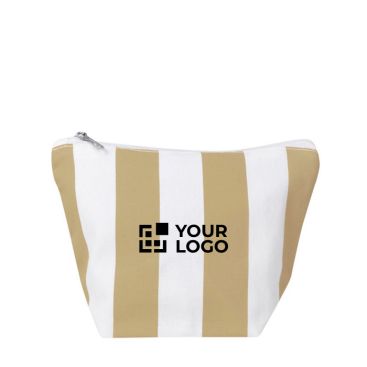 Beauty case in cotone riciclato con design a righe verticali