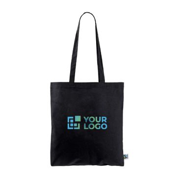 Tote bag in cotone Fairtrade con manici lunghi capacità di 6kg 140g/m2