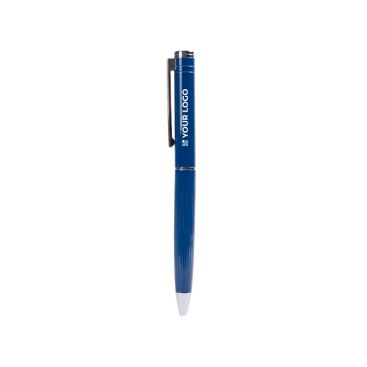 Penna elegante con meccanismo a rotazione e inchiostro blu