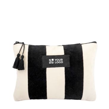 Necessaire piatto in cotone con finitura morbida vellutata 300 g/m²