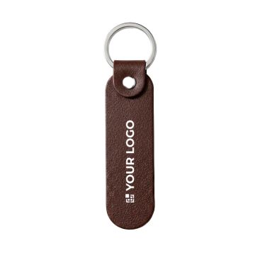 Portachiavi in pelle sintetica dal design allungato con scatola regalo