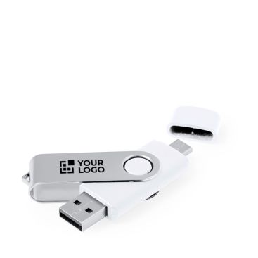 Memoria USB con clip metallica e doppia connessione tipo C e USB