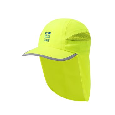 Cappellino fluorescente regolabile e traspirante con aletta posteriore