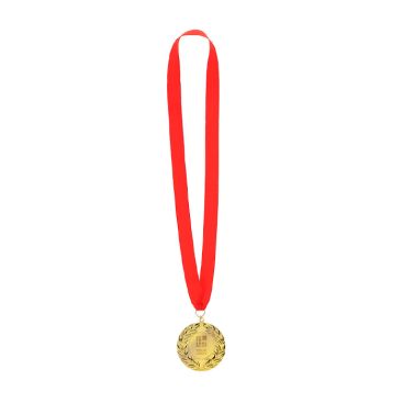Classica medaglia dorata con nastro rosso